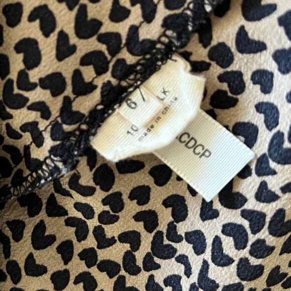 L’AGENCE Tan & Black Mini Heart Print Sleeveless Dress – Size 6 (NO BELT) - Picture 8 of 14